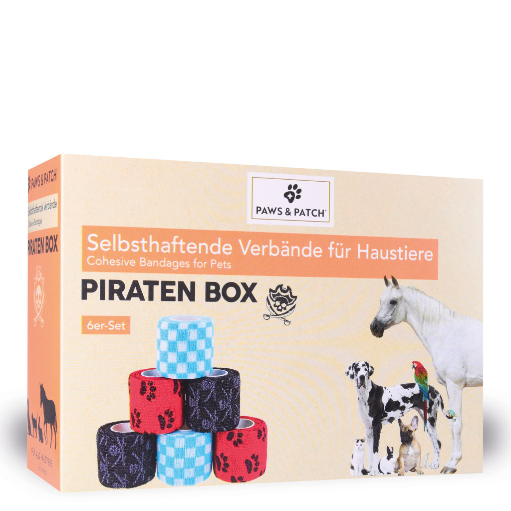 Selbsthaftende Verbände PIRATEN BOX 6er-Set für alle Heimtiere